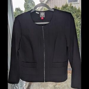 Vince Camuto Women's Black Zip Blazer With No Collar